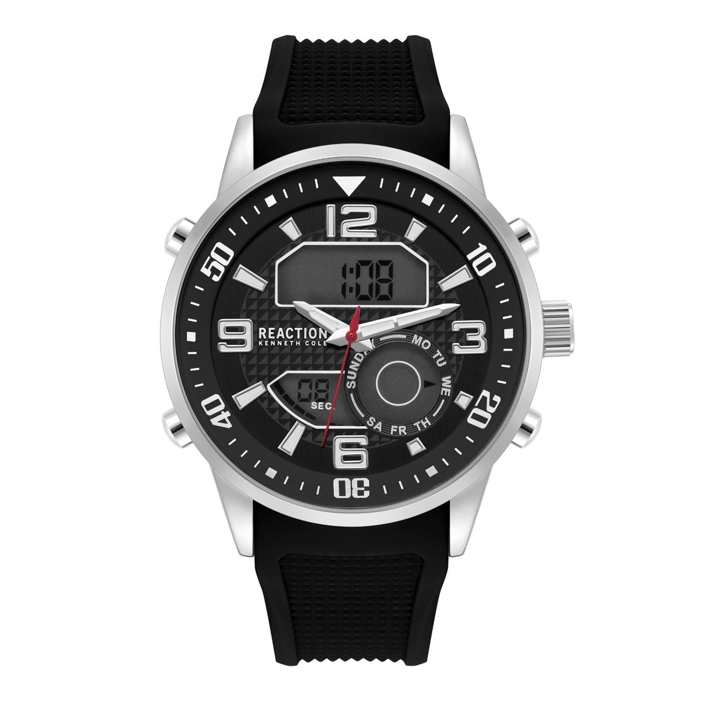 Kenneth Cole Reaction Men's Analog Digital Watch Silicone Strap KRWGP2187901