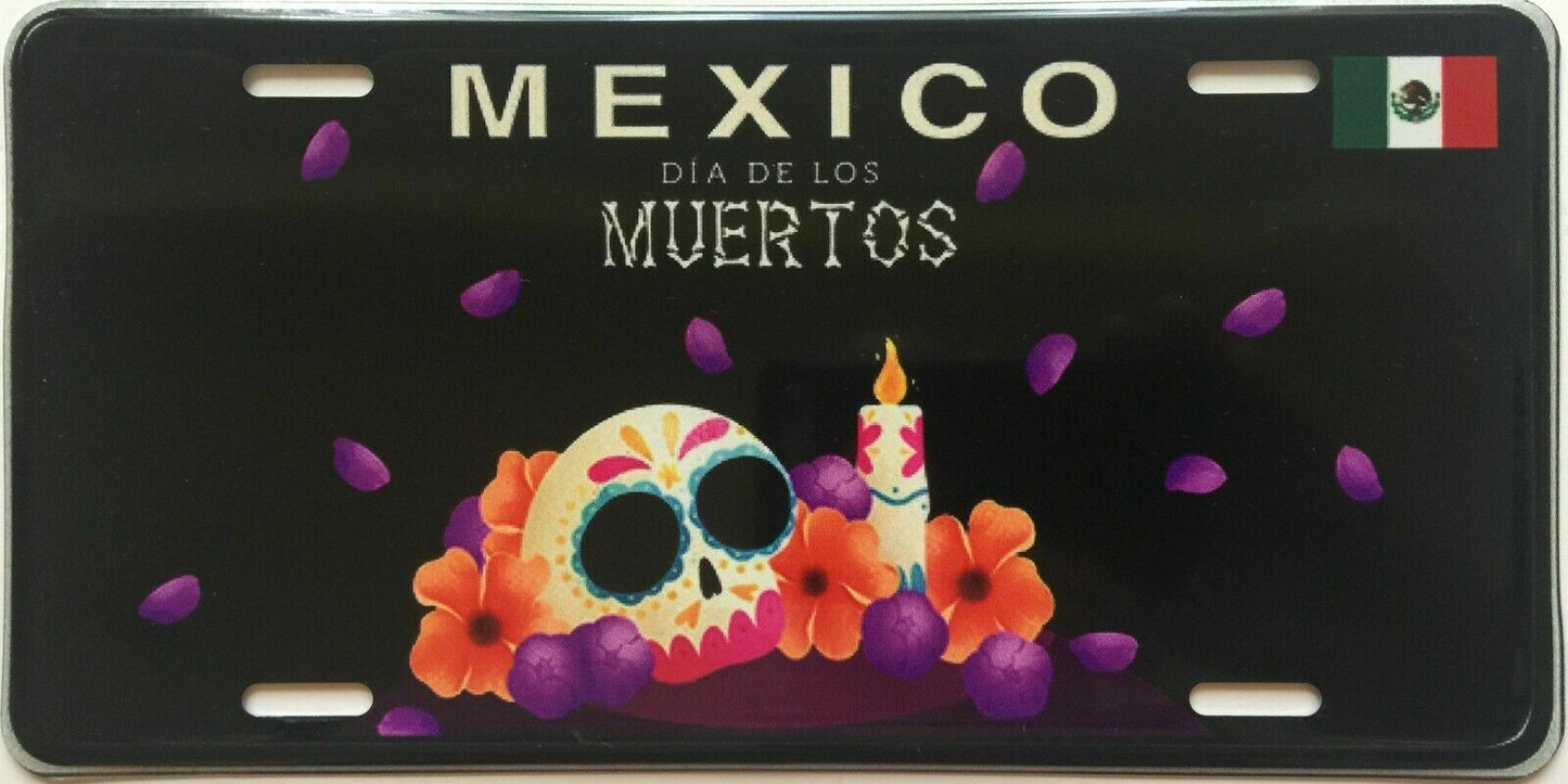 MEXICAN VANITY ALUMINUM LICENSE PLATE DIA DE MUERTOS MXLP 4
