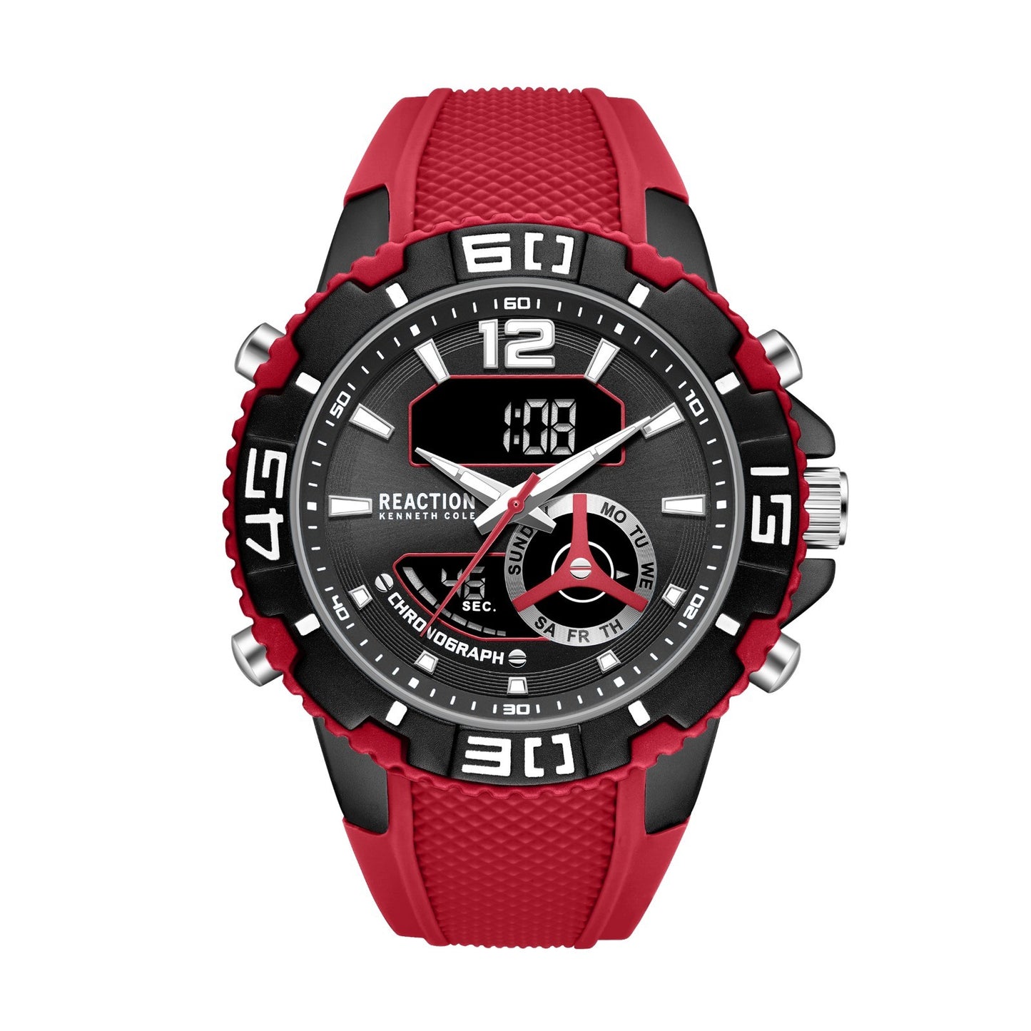 Kenneth Cole Reaction Men's Analog Digital Watch Silicone Strap KRWGP7005801