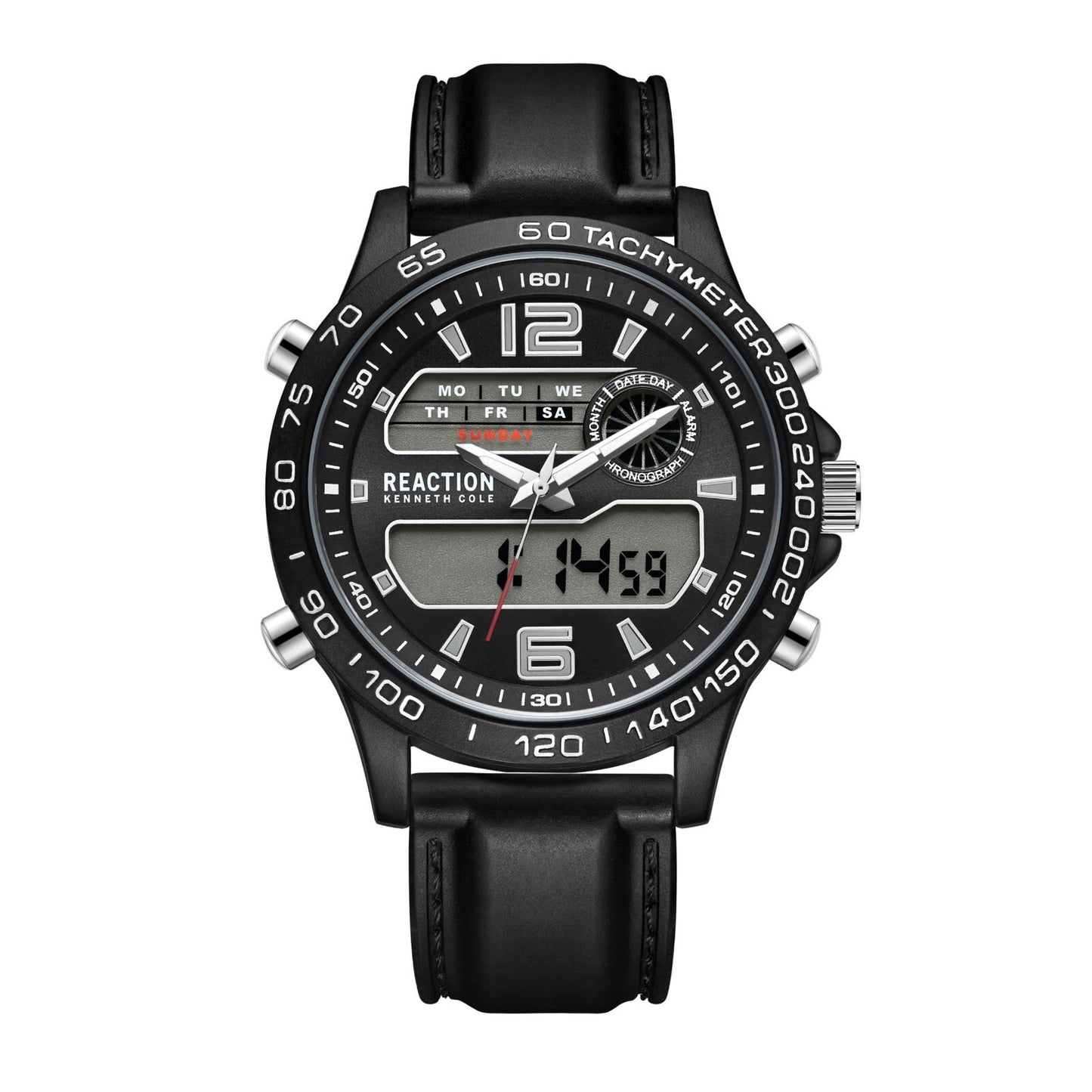 Kenneth Cole Reaction Men's Analog Digital Watch Silicone Strap KRWGP2184102