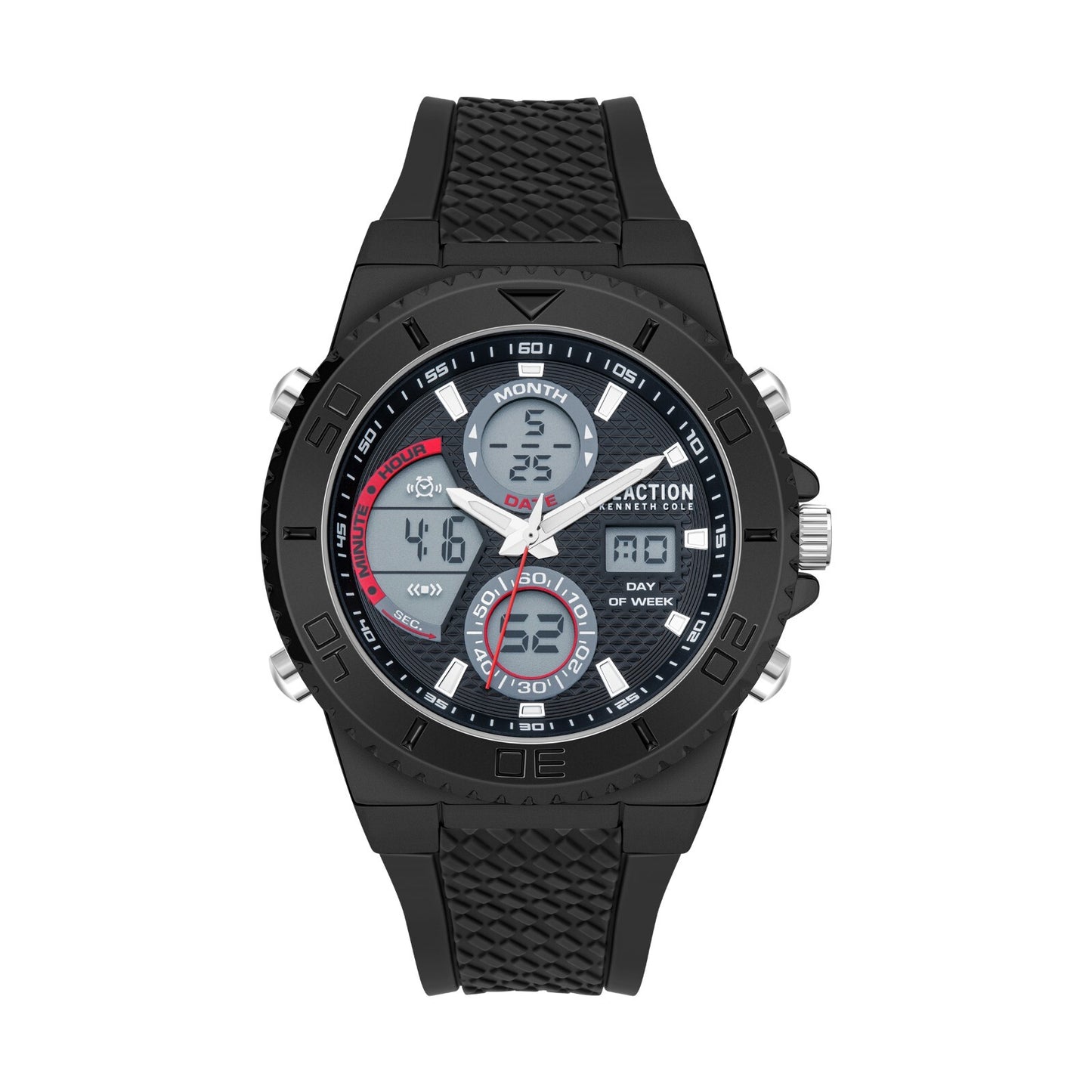 Kenneth Cole Reaction Men's Analog Digital Watch Silicone Strap KRWGP2181803