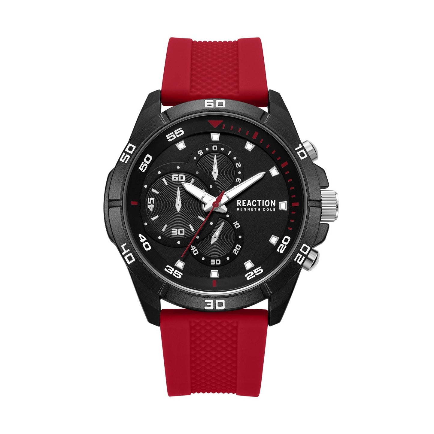 Kenneth Cole Reaction Men's Analog Watch With Red Silicone Strap KRWGM2170004