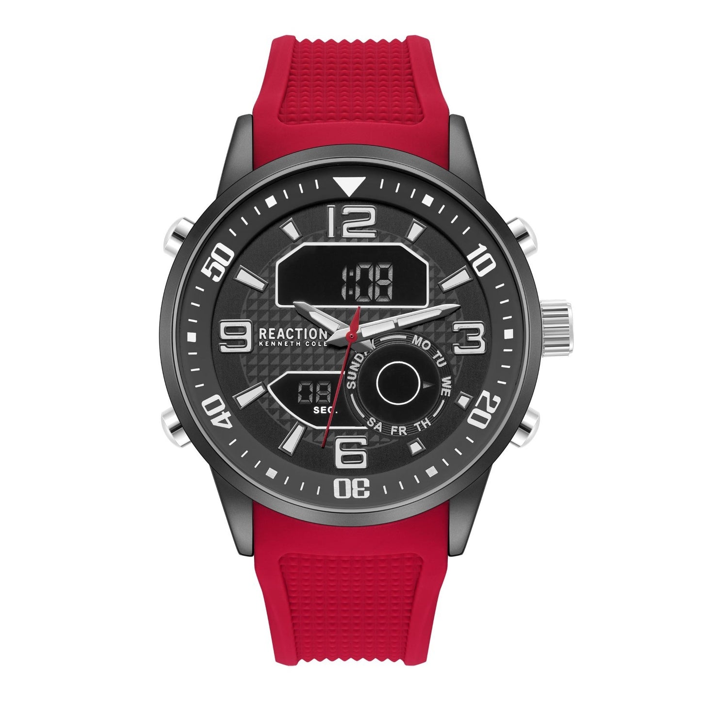 Kenneth Cole Reaction Men's Analog Digital Watch Silicone Strap KRWGP2183404