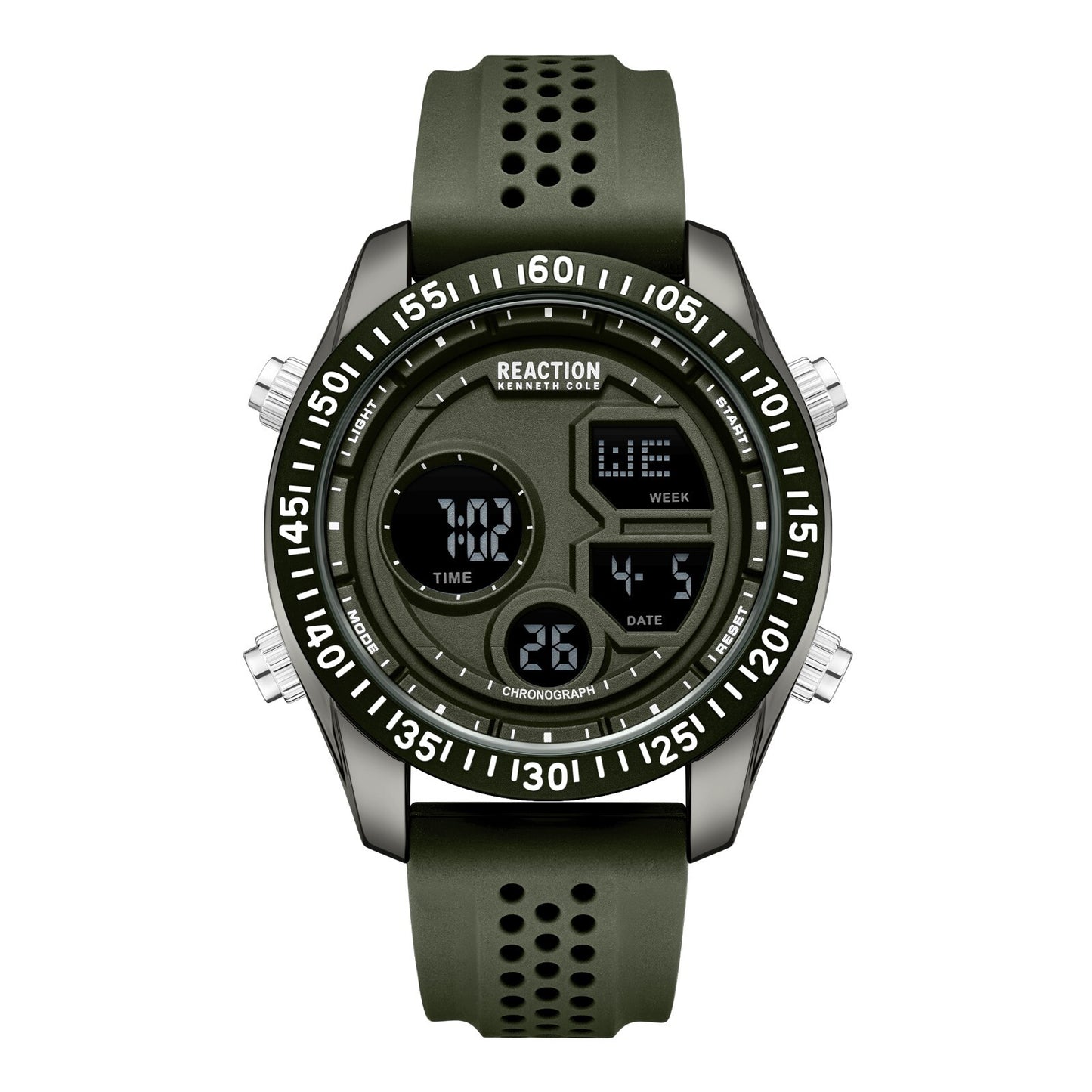 Kenneth Cole Reaction Men's Digital Watch Silicone Strap KRWGP7005404