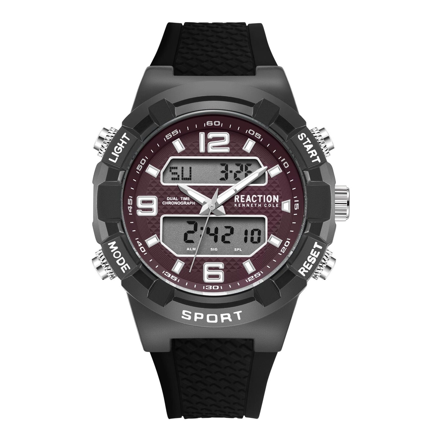 Kenneth Cole Reaction Men's Analog Digital Watch Silicone Strap KRWGP2189203
