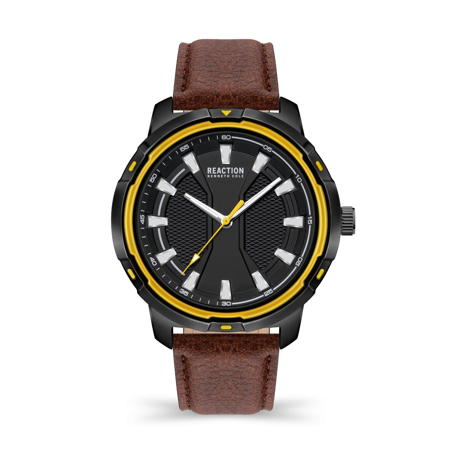 Kenneth Cole Reaction Men's Watch With Genuine Brown Leather Strap KRWGA2178202