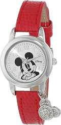 Disney Women's MK1042A Mickey Mouse Watch with Red Leather Band New with Box