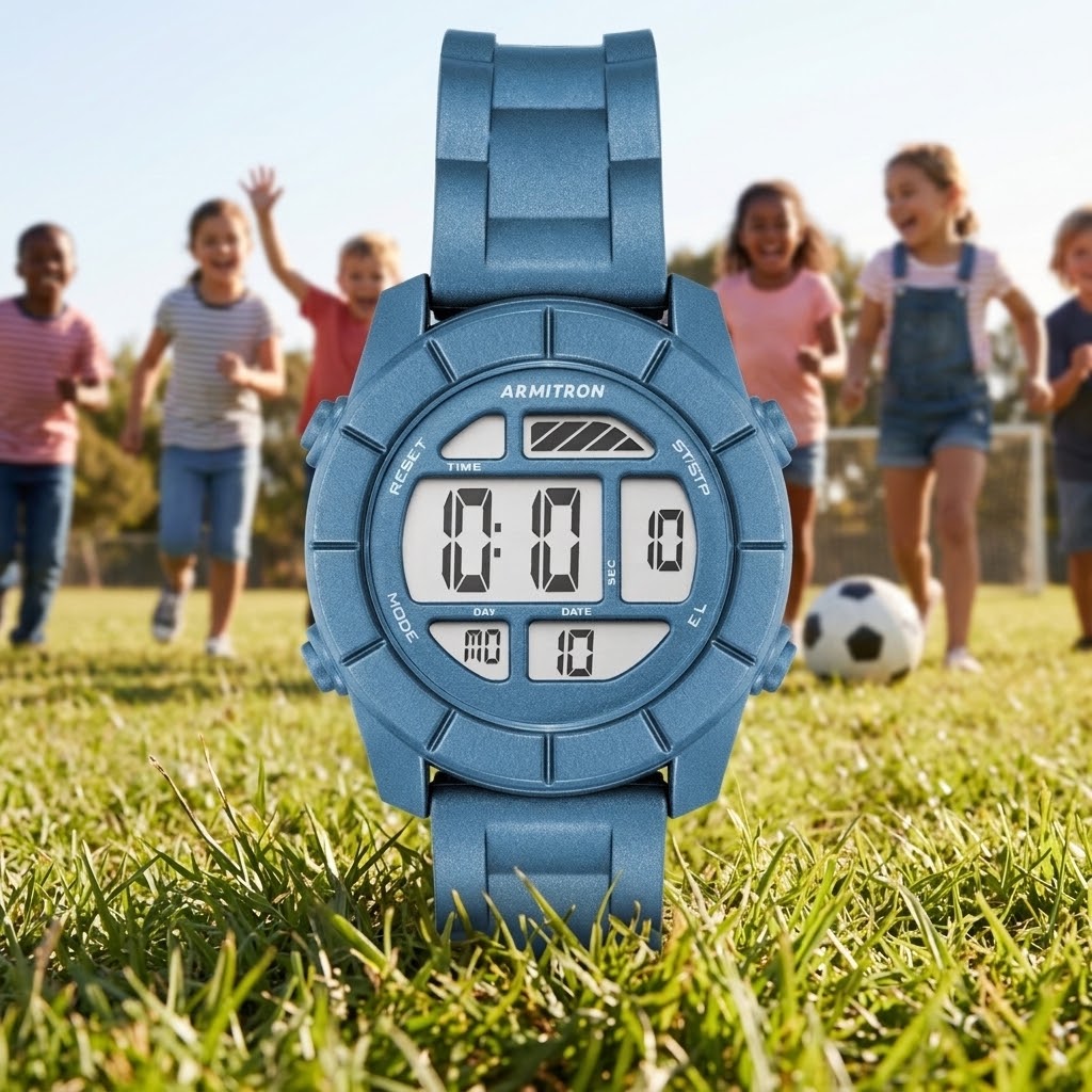 Armitron Jerry Unisex Digital Chronograph Silicone Strap Watch, 45/7043DBL