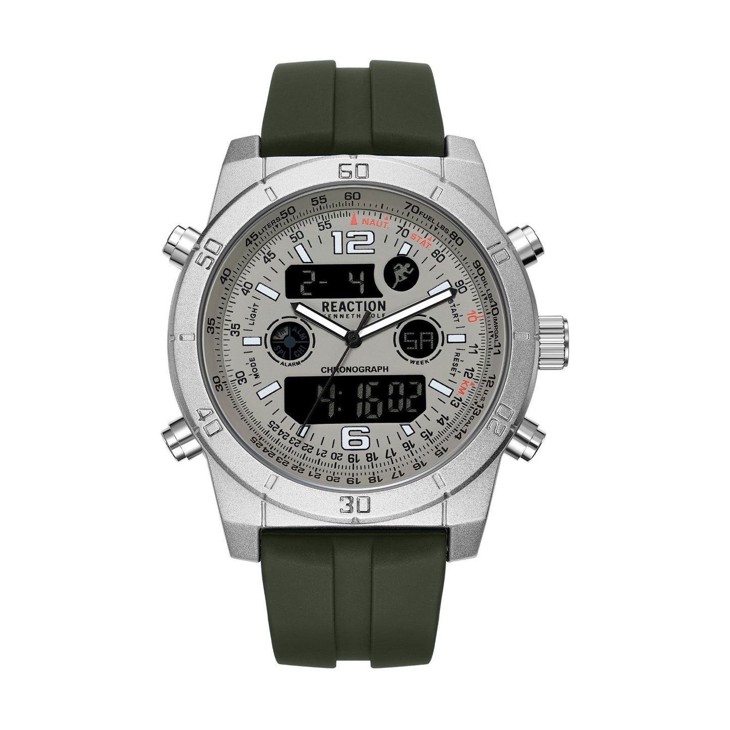 Kenneth Cole Reaction Men's Analog Digital Watch Silicone Strap KRWGP2183403