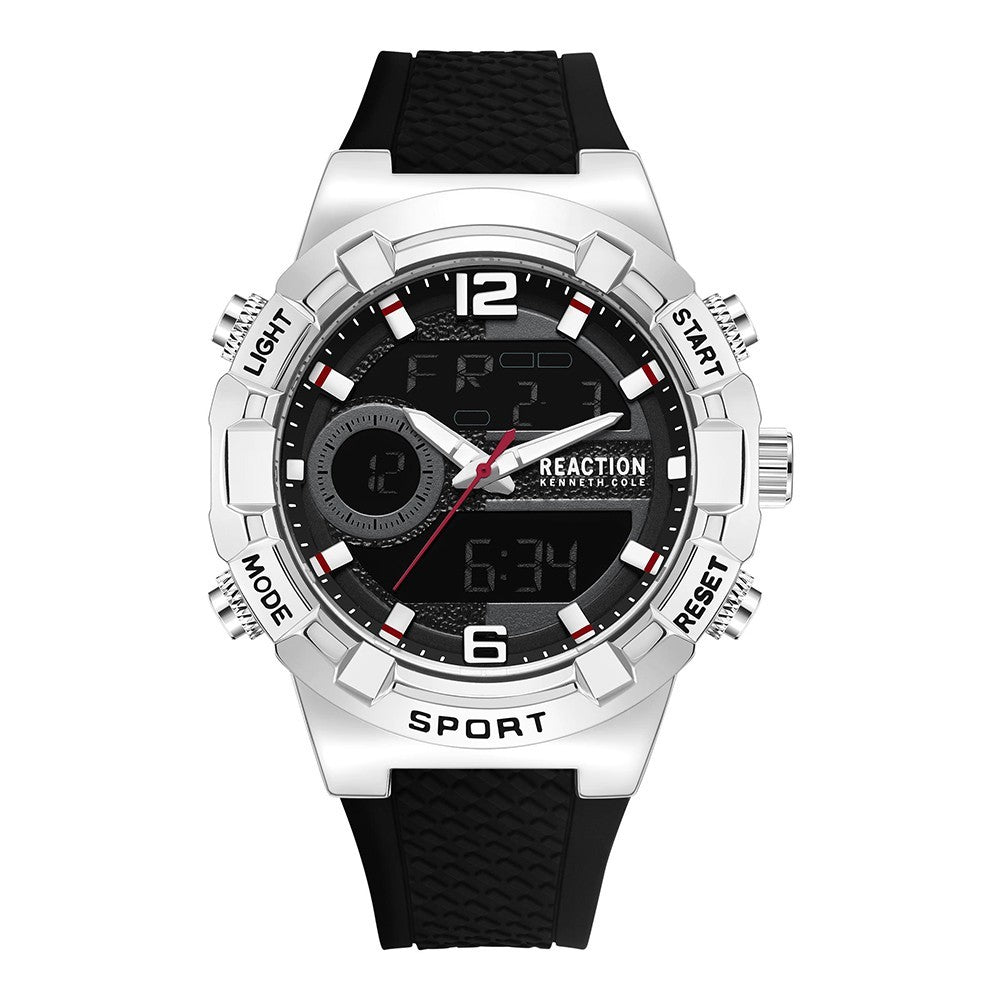 Kenneth Cole Reaction Men's Analog Digital Watch Silicone Strap KRWGP2189305
