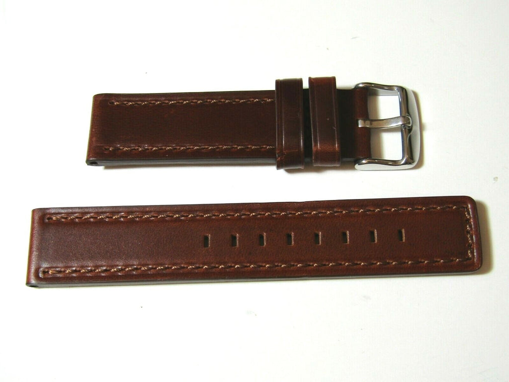 20mm Hadley-Roma MS784 Brown Distressed Waterproof Oil Leather Watch Band Strap