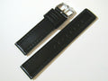 22mm Hadley-Roma MS784 Mens Black Oil-Tan Waterproof Leather Watch Band Strap