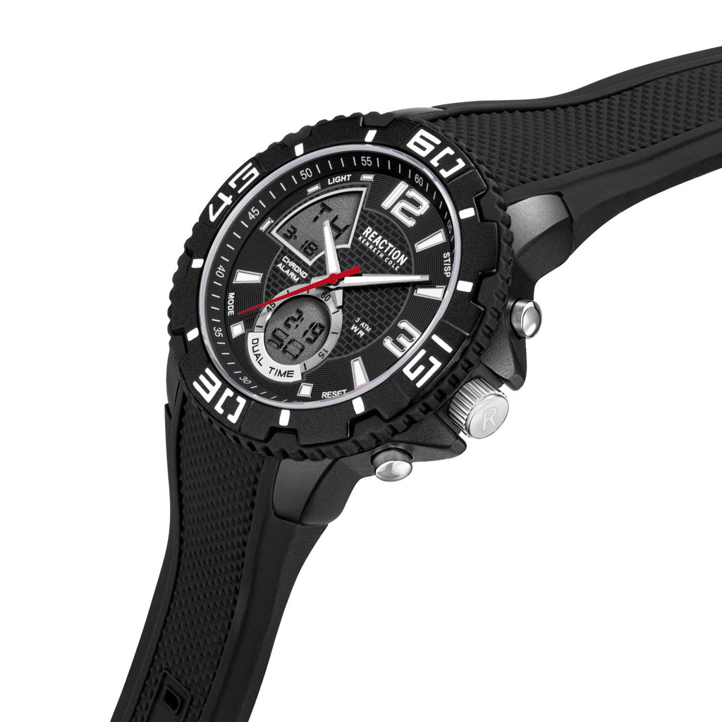 Kenneth Cole Reaction Men's Analog Digital Watch Silicone Strap KRWGP7005704