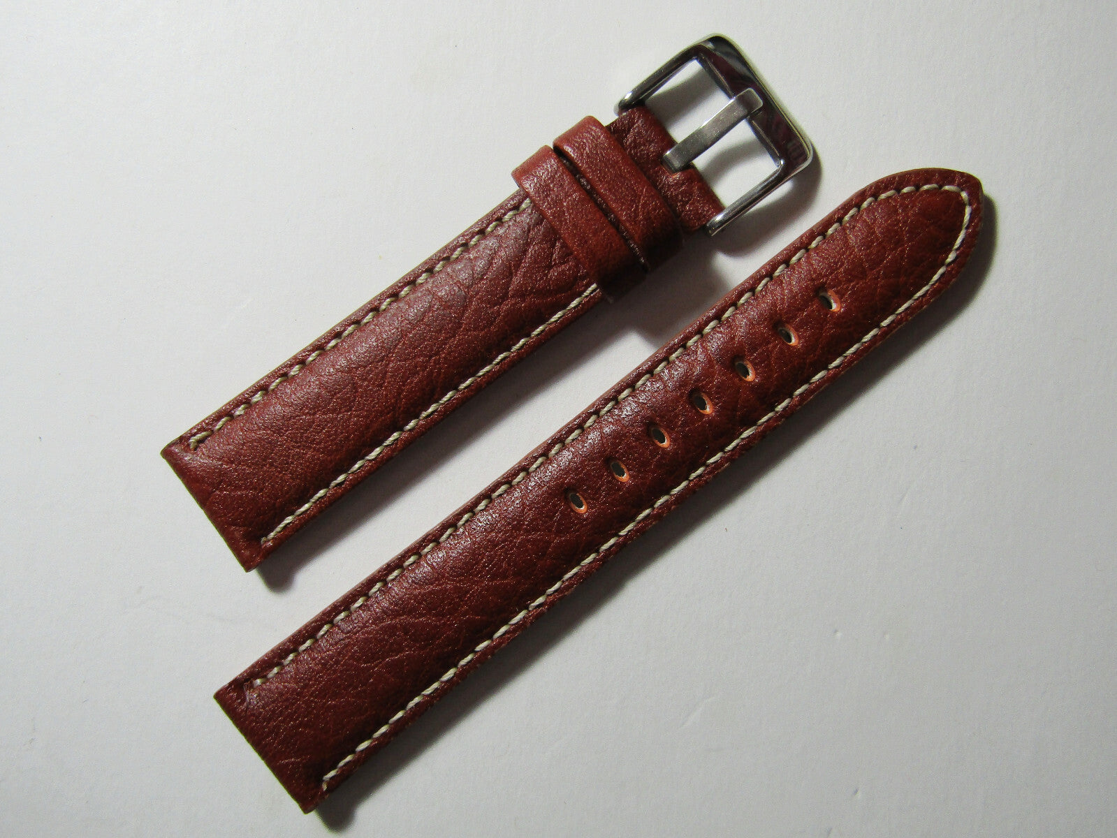 22mm Hadley-Roma MS906 Mens Tan Leather Watch Band Strap