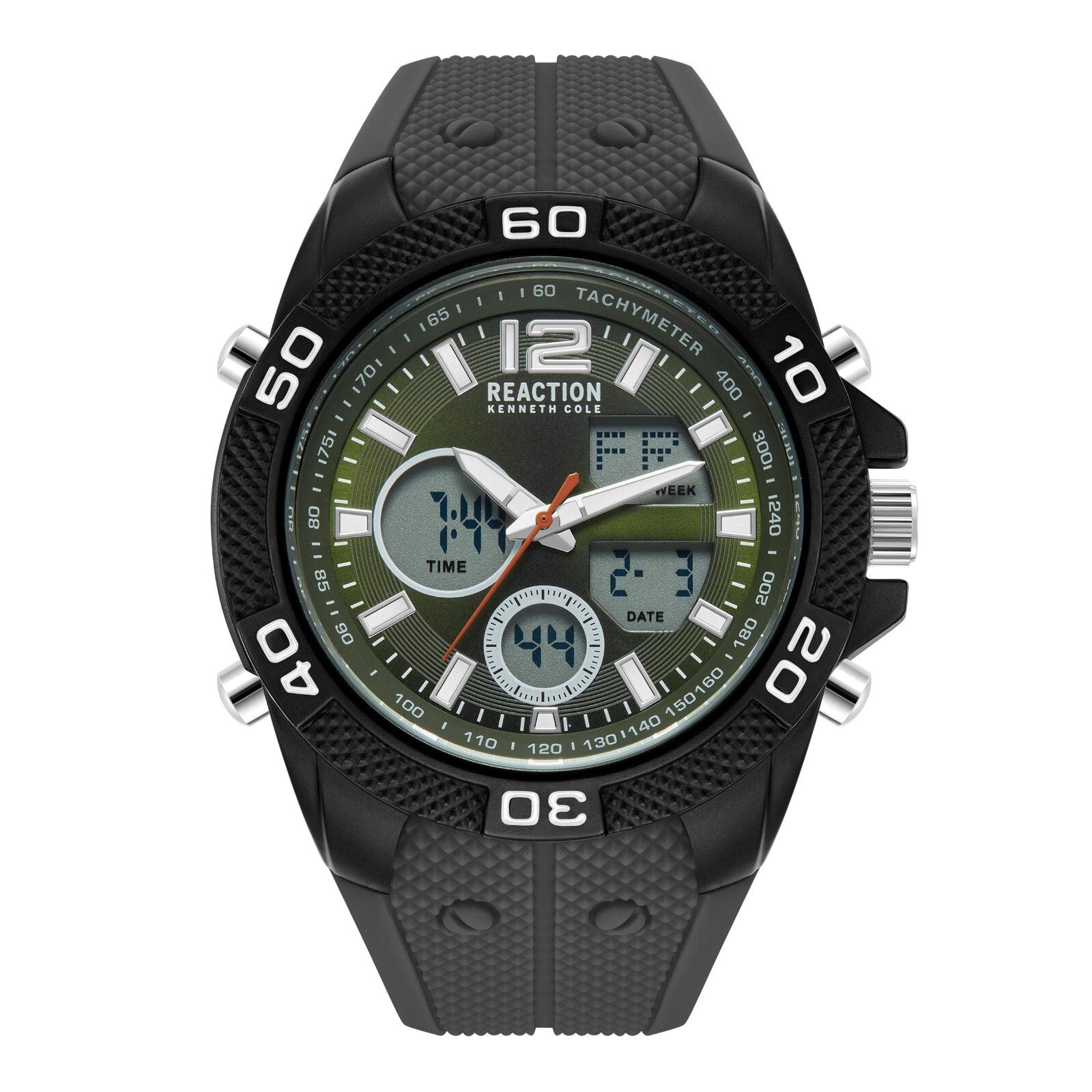 Kenneth Cole Reaction Men's Analog Digital Watch Silicone Strap KRWGP2188704