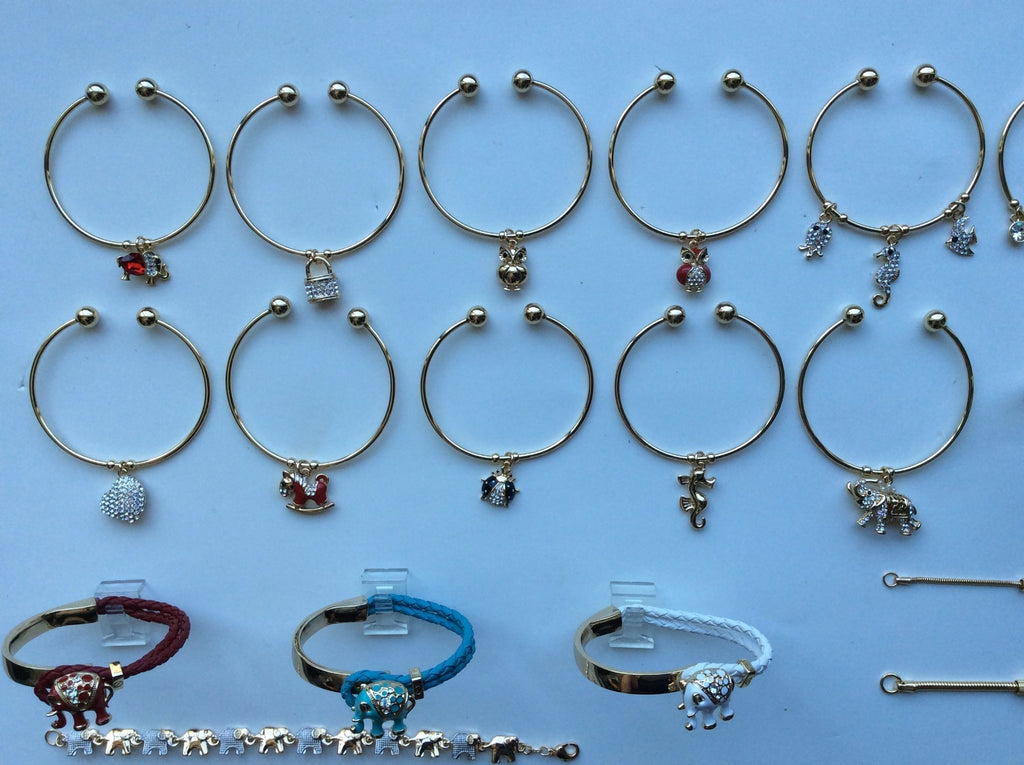 18 KARAT GOLD PLATED HIGH STYLE DESIGNER BRACELETS, 25 STYLES, YOU PICK