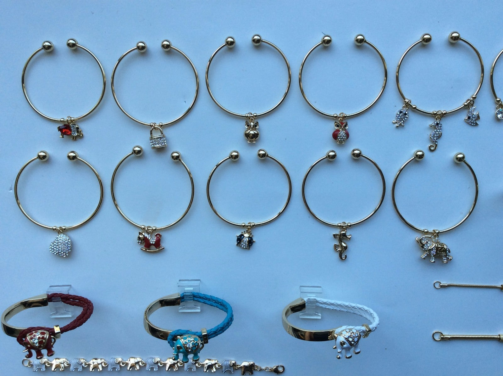 18 KARAT GOLD PLATED HIGH STYLE DESIGNER BRACELETS, 25 STYLES, YOU PICK