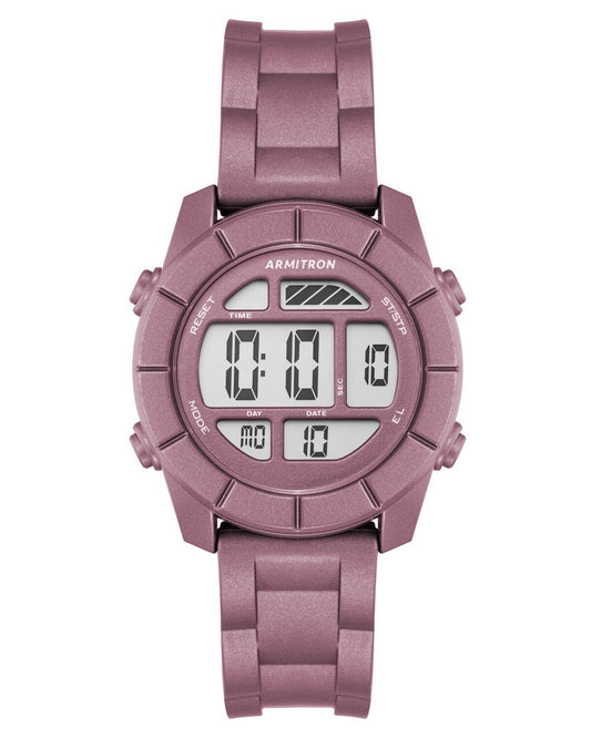 Armitron Jerry Unisex Digital Chronograph Silicone Strap Watch, 45/7043PRP