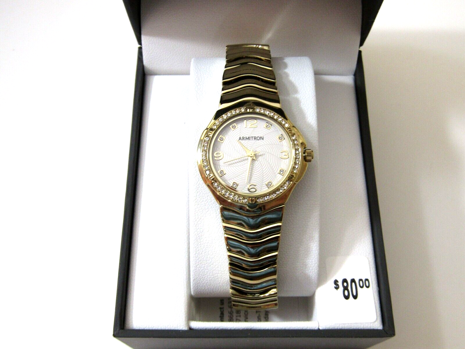 Armitron Women's Gold-Tone Analog Watch with Genuine Crystal Accents 75/5733SVGP