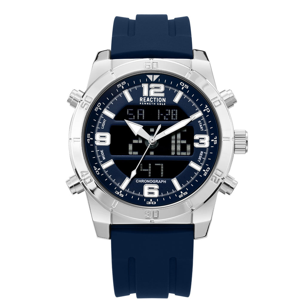 Kenneth Cole Reaction Men's Analog Digital Watch Silicone Strap KRWGP2183502