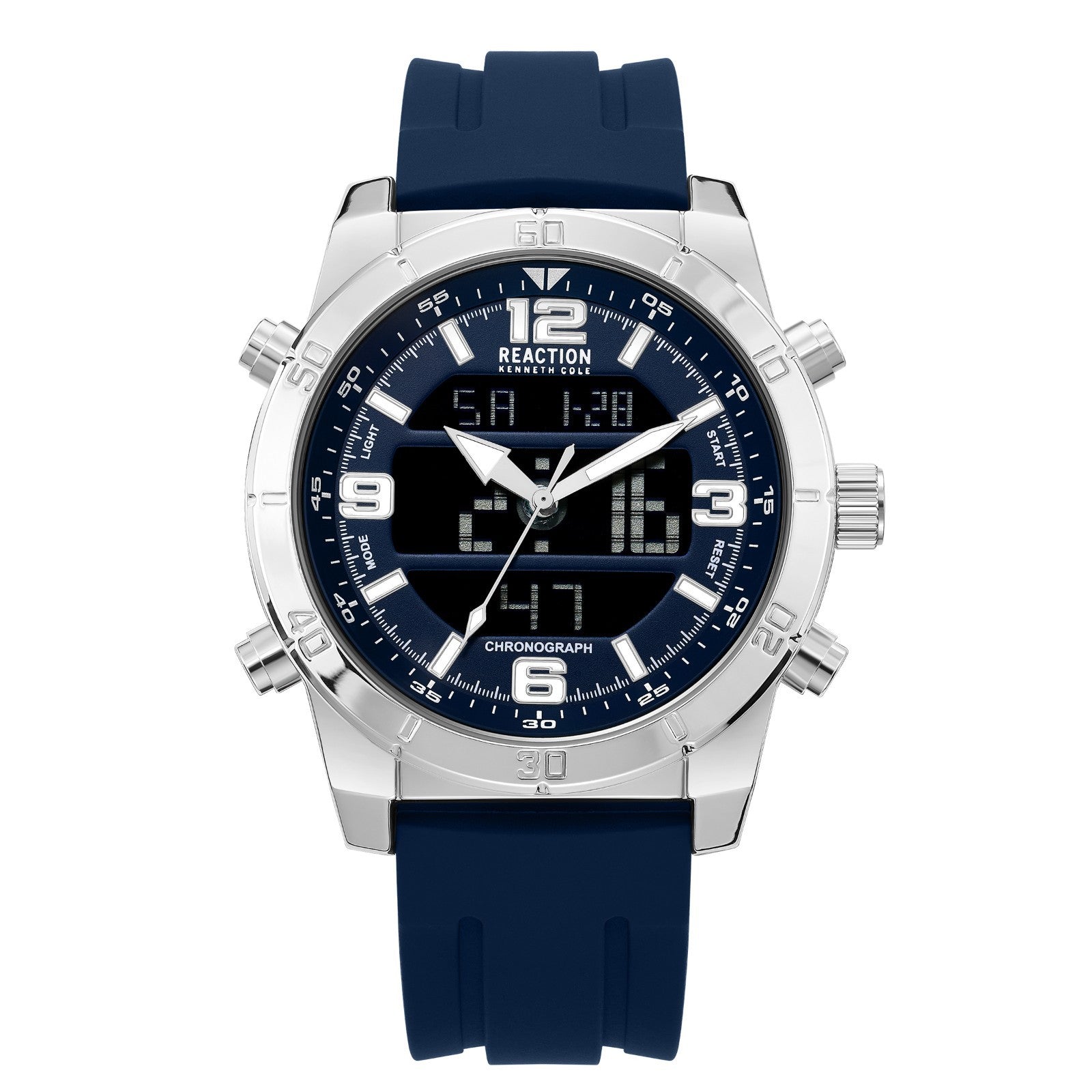 Kenneth Cole Reaction Men's Analog Digital Watch Silicone Strap KRWGP2183502