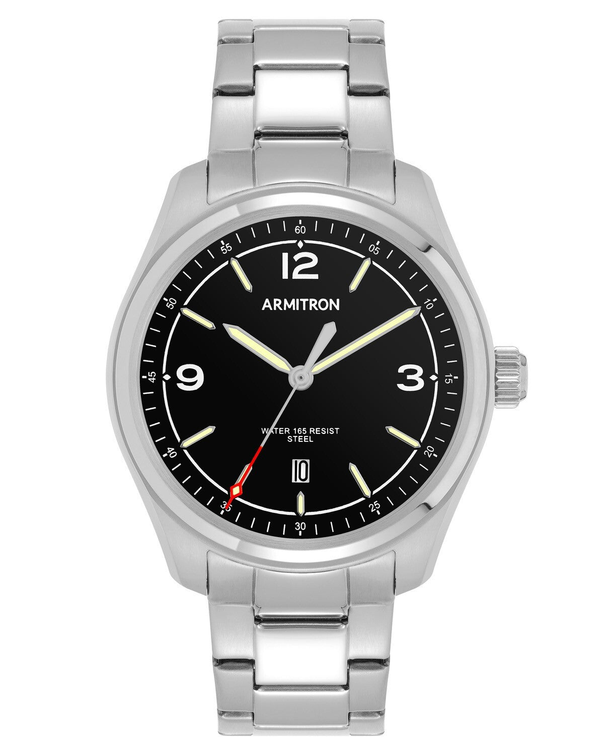 Armitron Men's Stainless Steel Watch With Date 20/5488BKSV