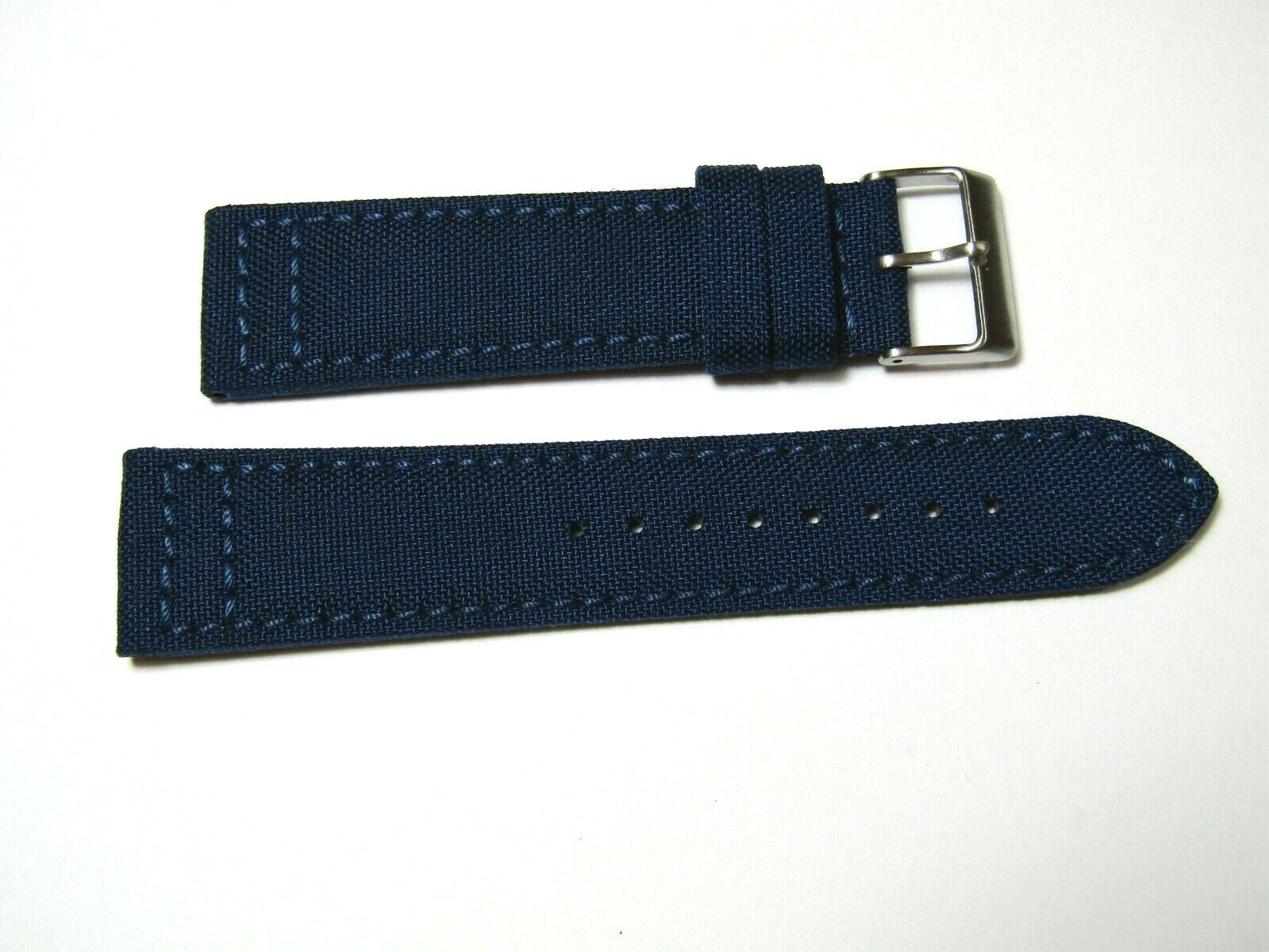 18mm Hadley-Roma MS850 Mens Navy Blue Cordura Canvas Watch Band Strap
