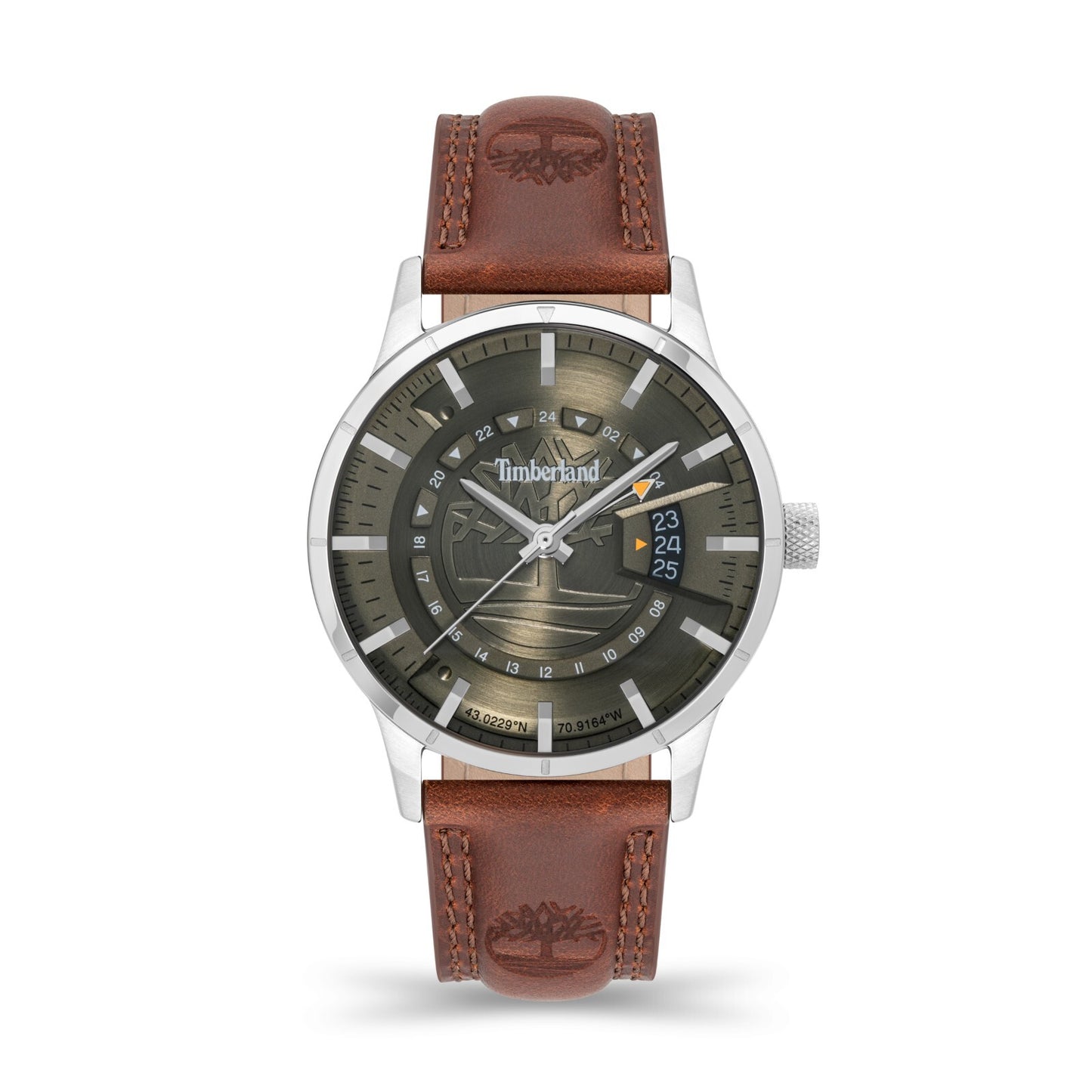 Timberland TDWGB2201502 Bergeron Mens Watch With Multi Function And Leather Band