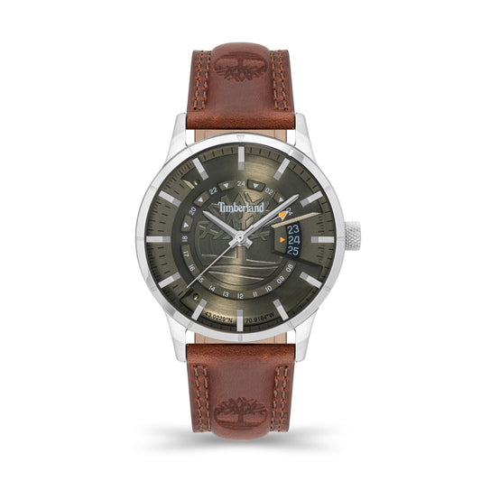 Timberland TDWGB2201502 Bergeron Mens Watch With Multi Function And Leather Band