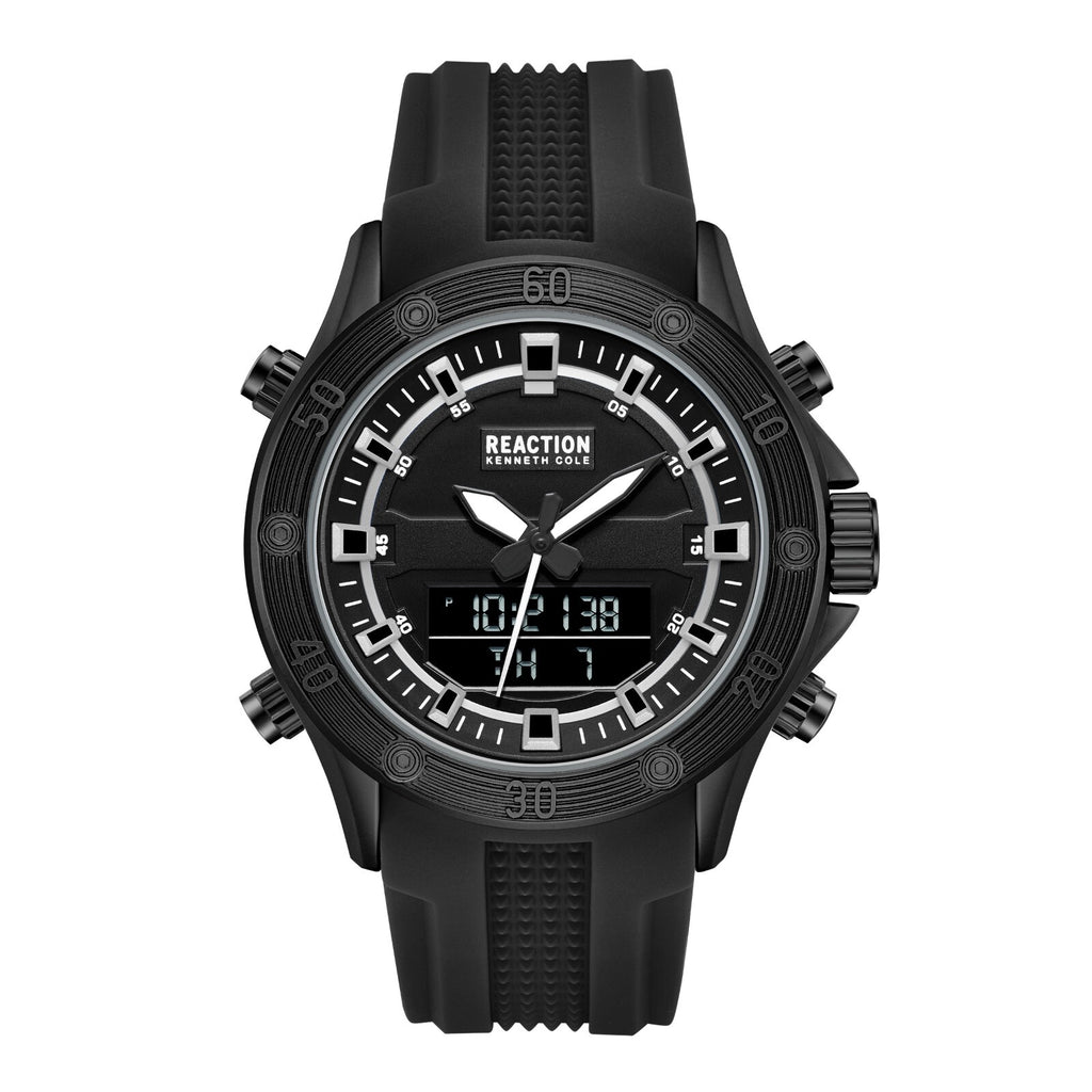 Kenneth Cole Reaction Men's Analog Digital Watch Silicone Strap KRWGP7004803