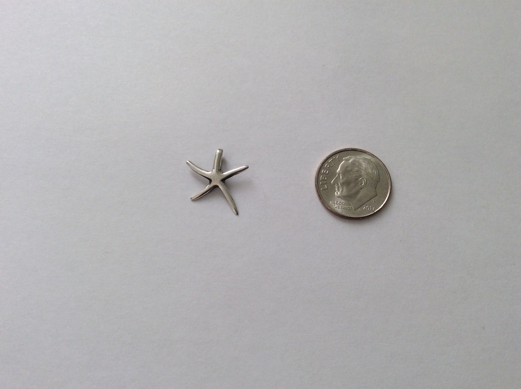 .925 Sterling Silver Small Starfish Pendant J52