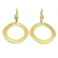 14K GOLD PLATED DANGLE EARRINGS / WAVY CIRCLE DESIGN WITH MATTE FINISH M63