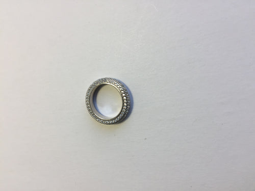 .925 STERLING SILVER PLATED 4MM BAND RING WITH MICRO PAVE CZ J185