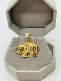 14K GOLD PLATED ELEPHANT PENDANT WITH HIGH POLISHED FINISH & BALE FOR CHAIN SP15