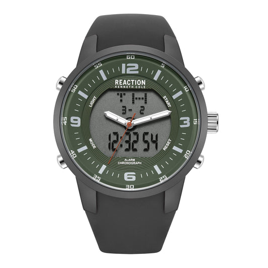 Kenneth Cole Reaction Men's Analog Digital Watch Silicone Strap KRWGP2188102