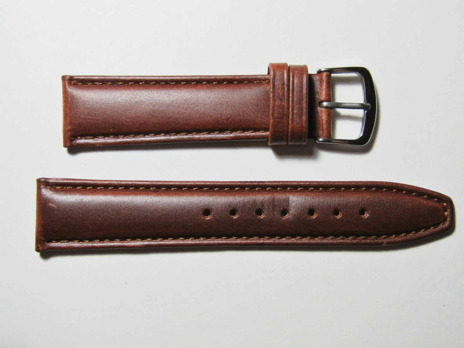18mm Hadley-Roma MS881 Chestnut Brown Smooth Padded Leather Watch Band Strap