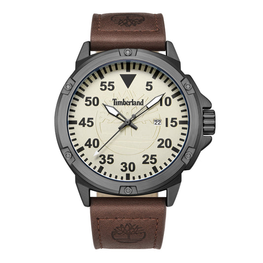 Timberland Men's Analog Watch With Date Indicator With Leather Band TDWGB9002802