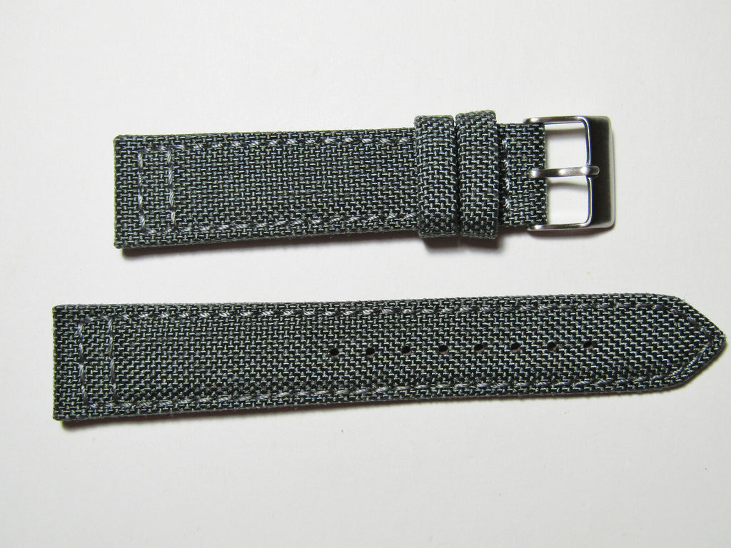 18mm Hadley-Roma MS850 Mens Grey Cordura Canvas Watch Band Strap