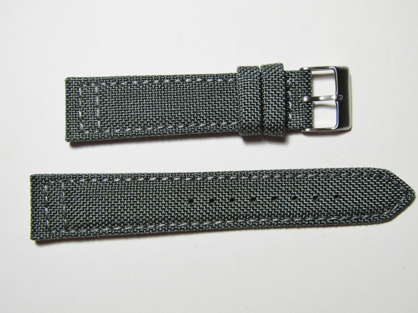18mm Hadley-Roma MS850 Mens Grey Cordura Canvas Watch Band Strap