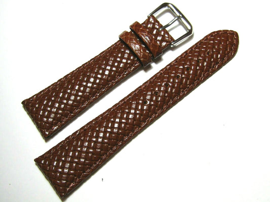 22mm Hadley-Roma MS843 Mens Tan Braided Woven Leather Watch Band Strap