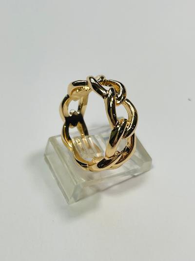 14K GOLD PLATED CHAIN LINK STYLE RING 8 MM WIDE SIZES 6,7,8,9 YOU CHOOSE. SR1