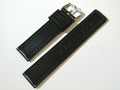 18mm Hadley-Roma MS784 Mens Black Oil-Tan Waterproof Leather Watch Band Strap