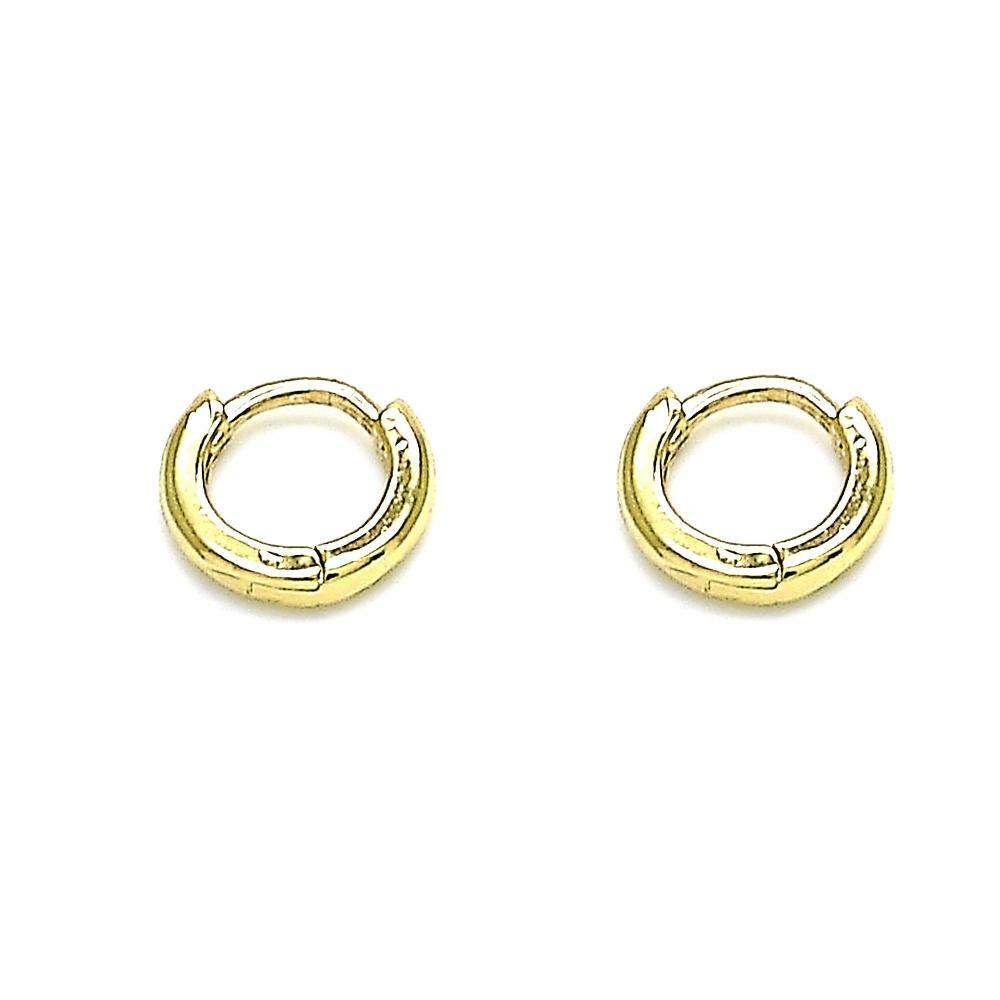 14K GOLD PLATED TINY HUGGIE HOOP WITH HIGH POLISHED FINISH M324