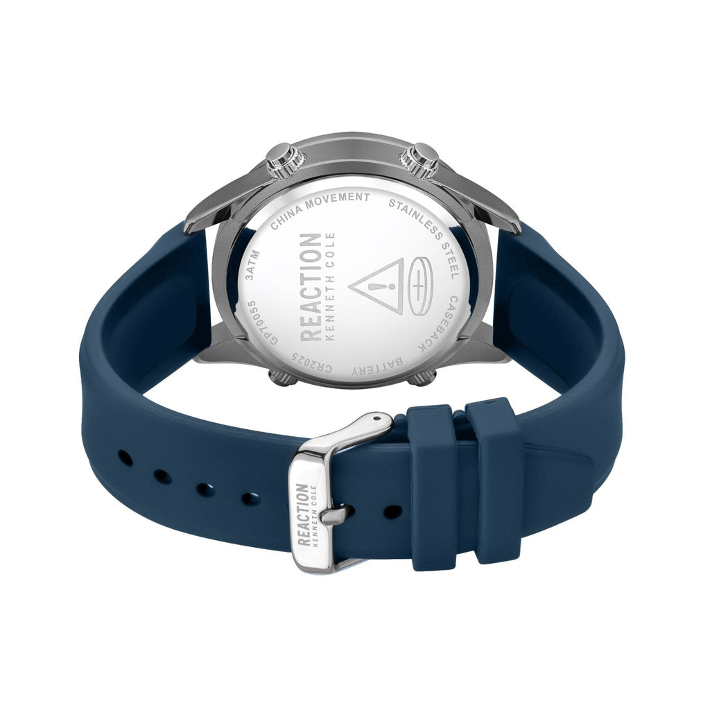 Kenneth Cole Reaction Men's Digital Watch With Blue Silicone Strap KRWGP7005502
