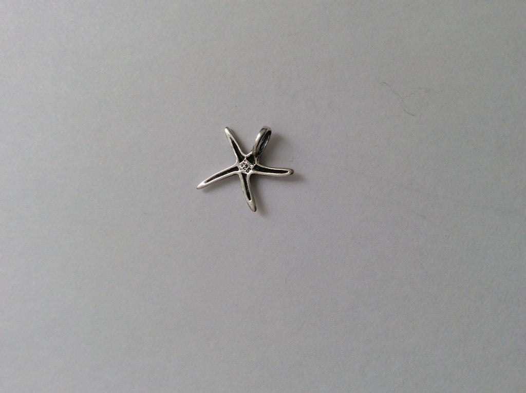 .925 Sterling Silver Small Starfish Pendant J52