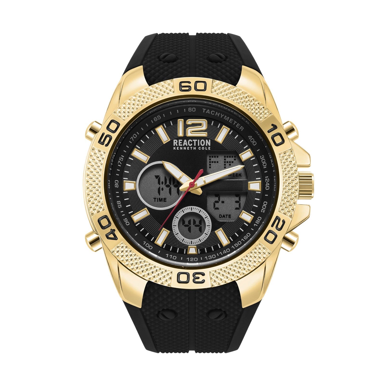 Kenneth Cole Reaction Men's Analog Digital Watch Silicone Strap KRWGP2188703
