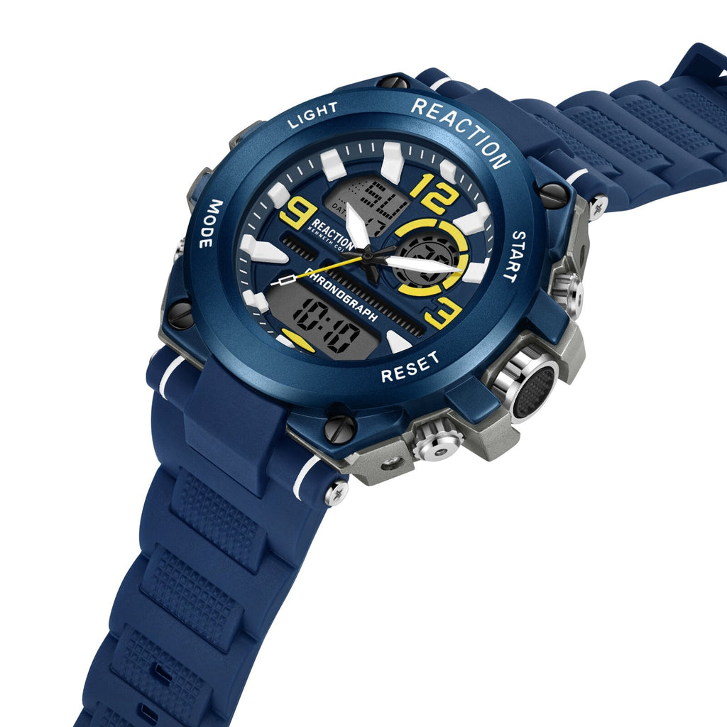 Kenneth Cole Reaction Mens Analog Digital Watch With Silicone Strap KRWGP9008103