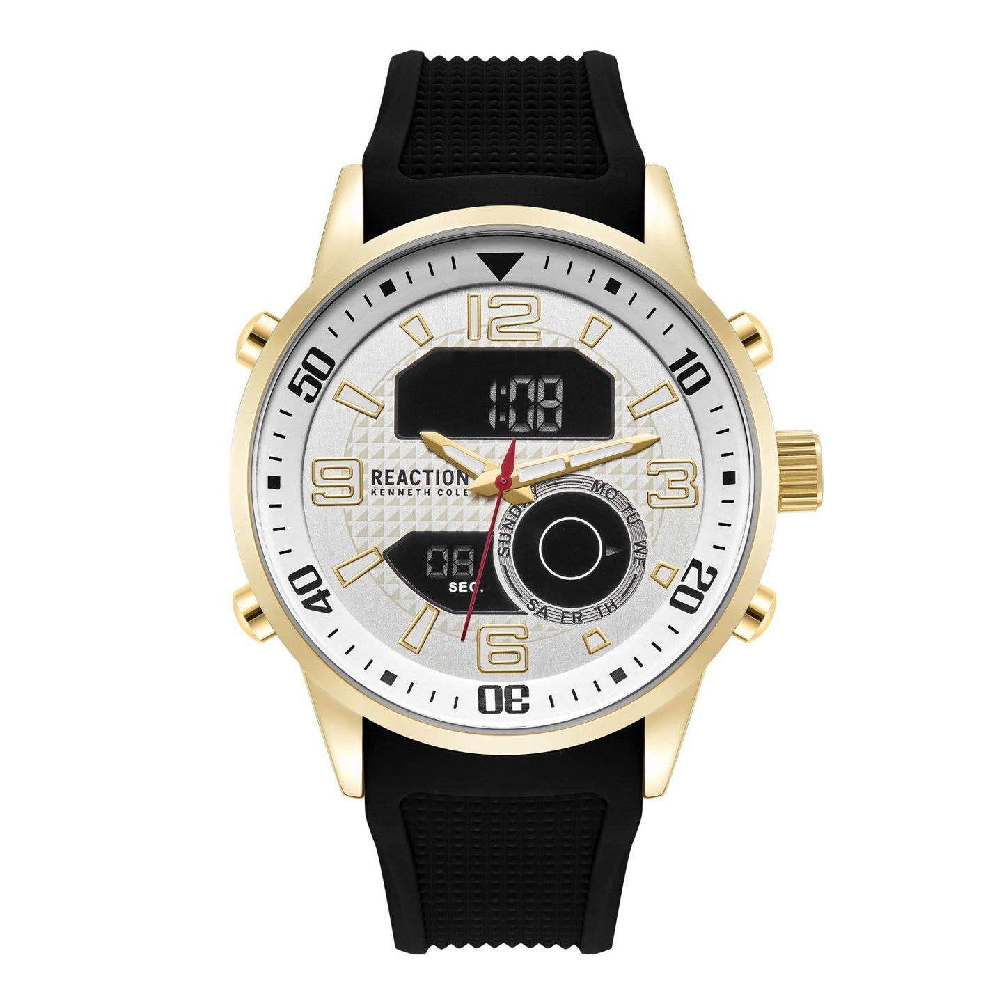 Kenneth Cole Reaction Men's Analog Digital Watch Silicone Strap KRWGP2187902