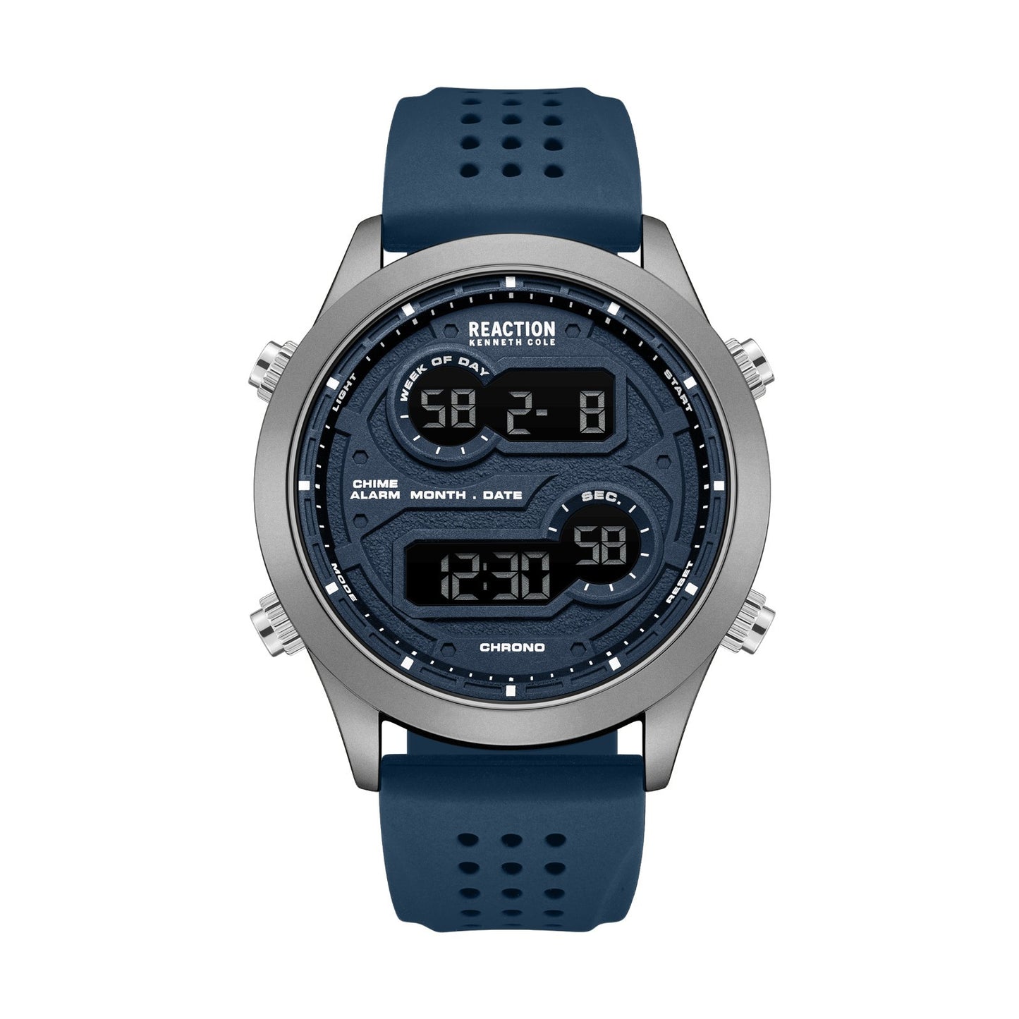Kenneth Cole Reaction Men's Digital Watch With Blue Silicone Strap KRWGP7005502