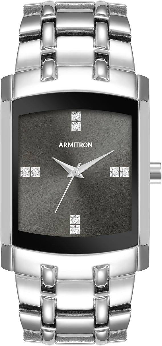 Armitron Men's Genuine Crystal Accented Stainless Steel Watch 20/4507GYSV